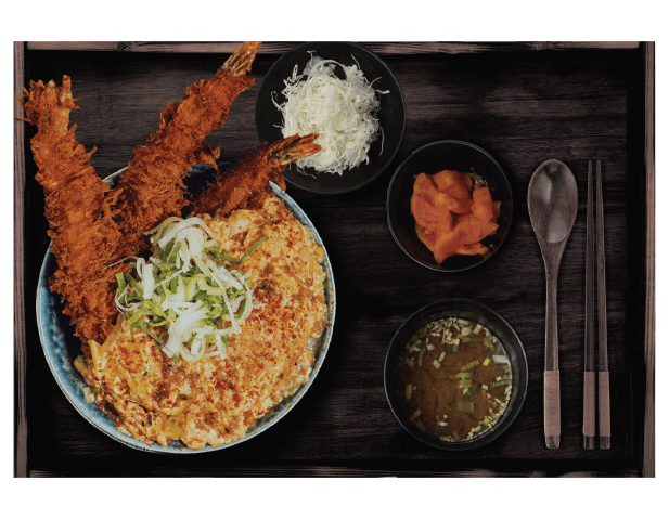 japanese fried shrimp rice bowl